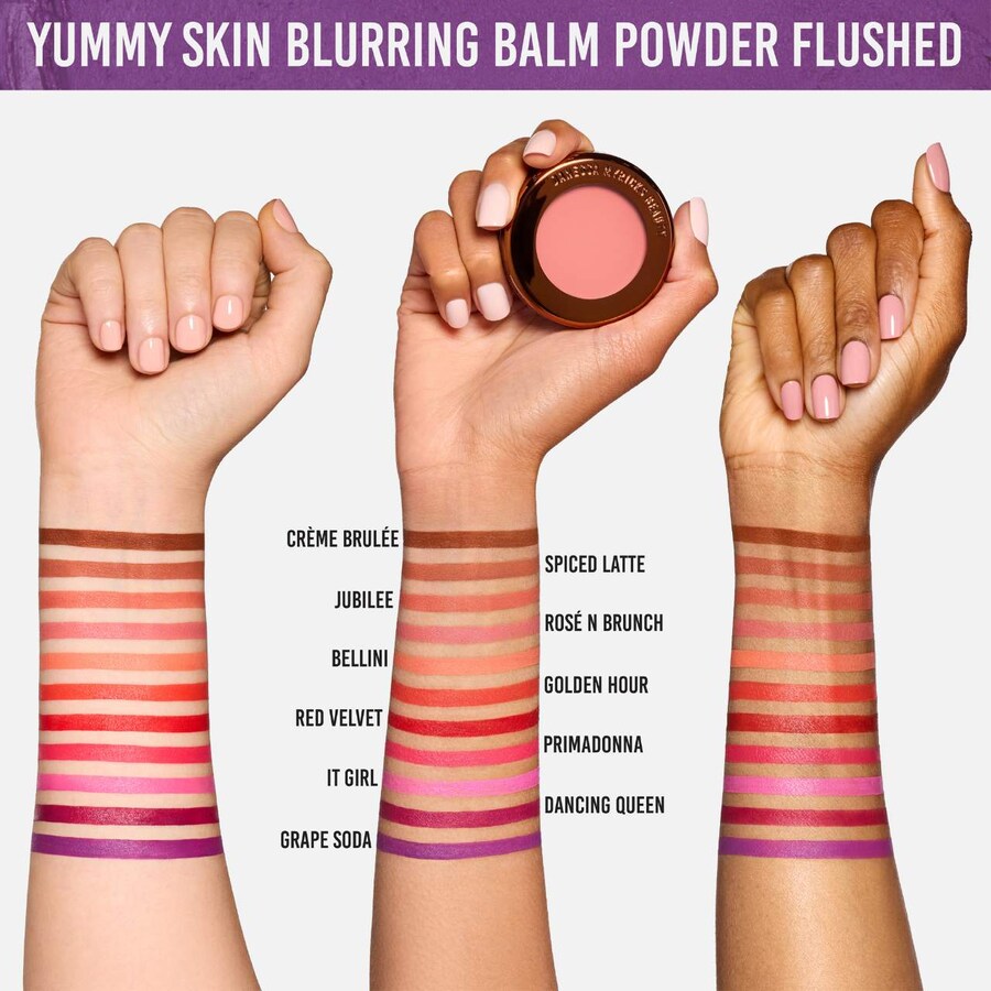 Бальзам-пудра Yummy Skin Blurring Balm Powder Flushed - матовый оттенок для щек и губ. Danessa Myricks Beauty, 0.21 oz /6 g, Jubilee — фото 3