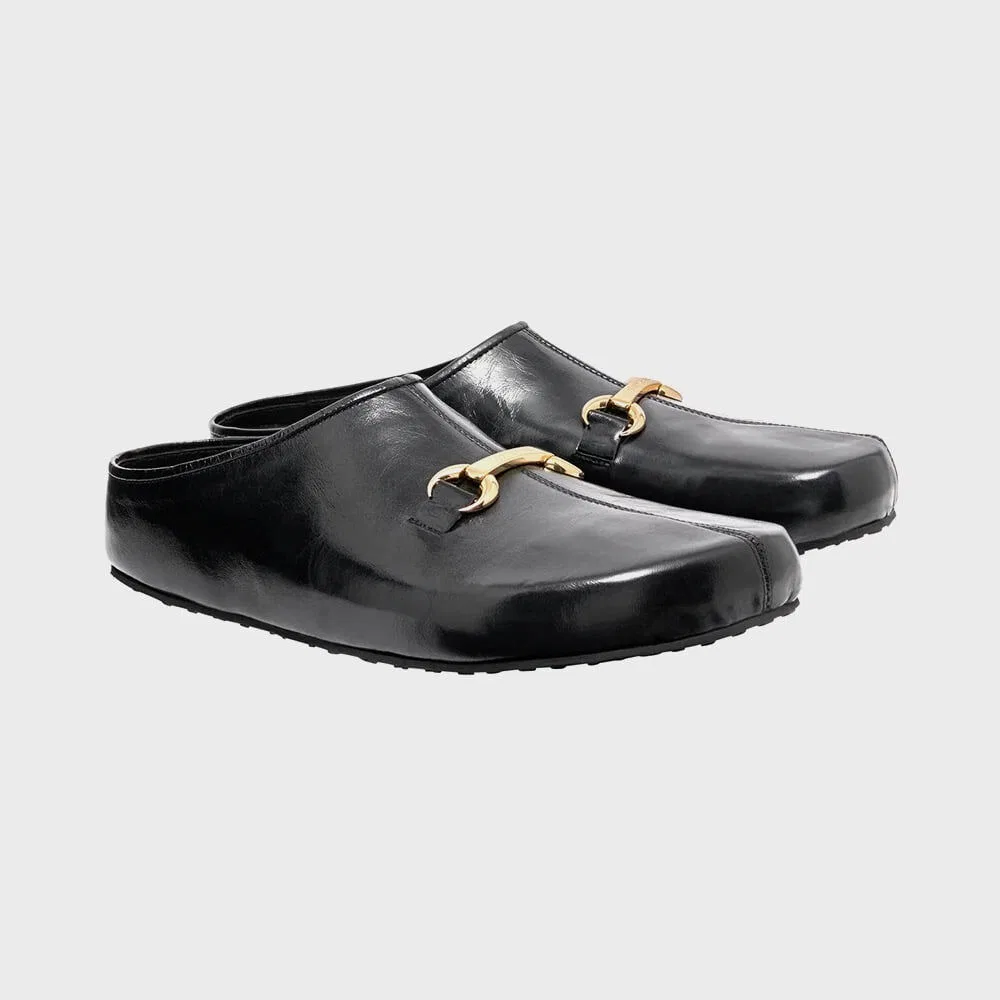 Мужские слипоны Smooth Leather MS Slip BK99 чёрные от Marine Serre