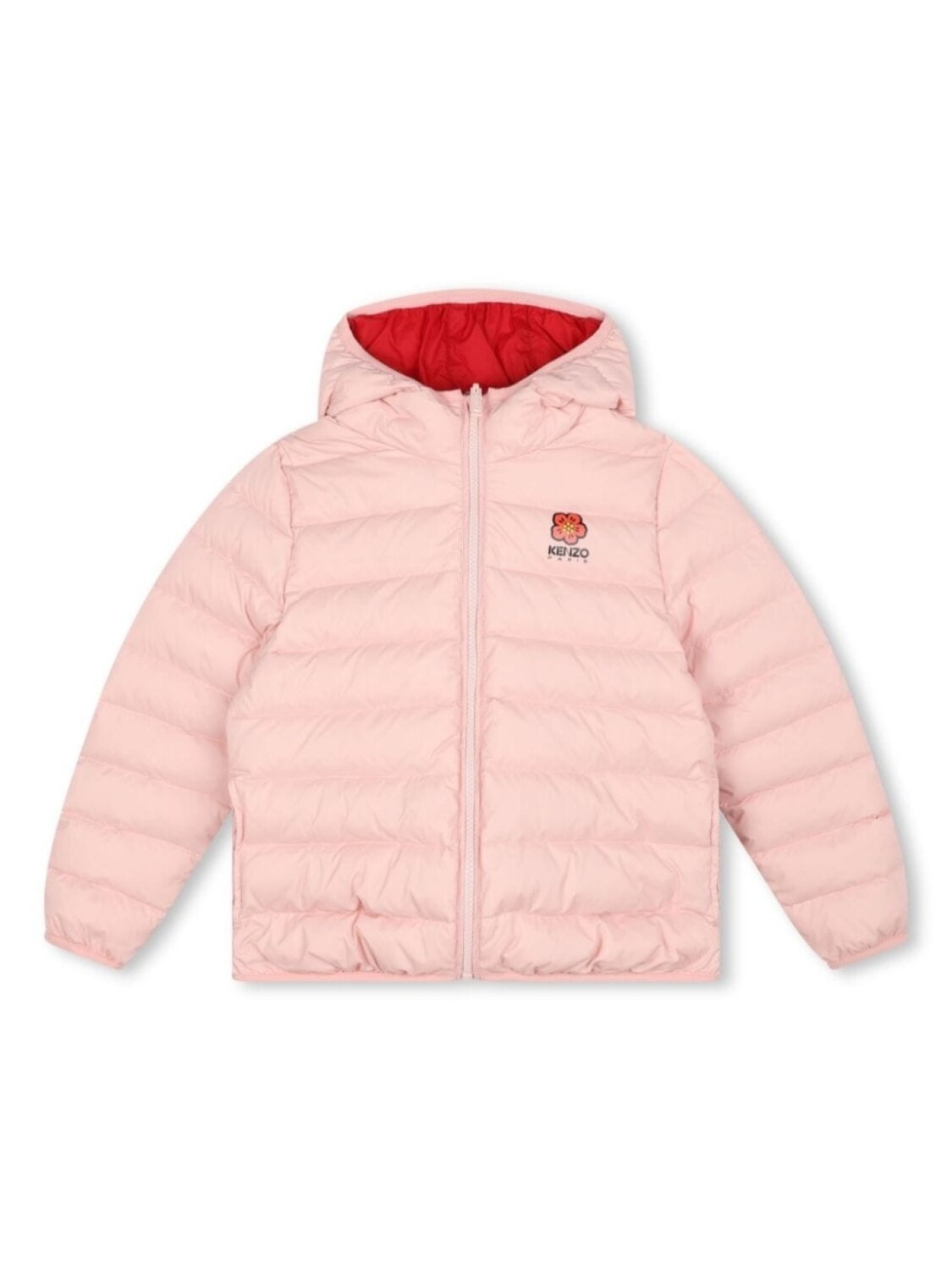 

Kenzo Kids двусторонний пуховик с капюшоном, розовый