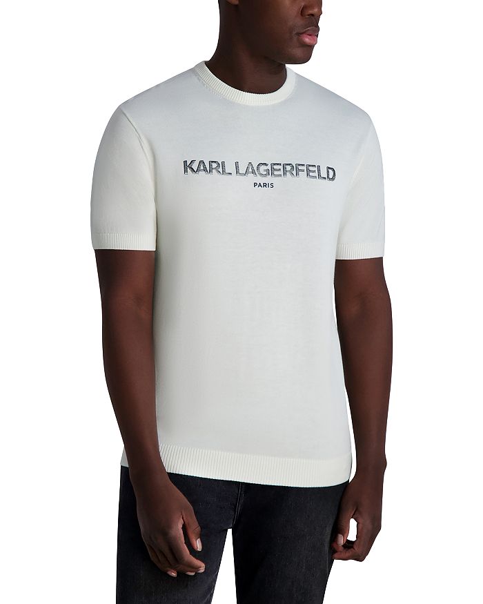

Футболка с коротким рукавом Slim Fit и логотипом KARL LAGERFELD PARIS, белый