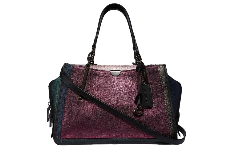 

COACH Сумка Dreamer из блестящей разноцветной кожи, через плечо, большого размера, женская, металлическая, розовая