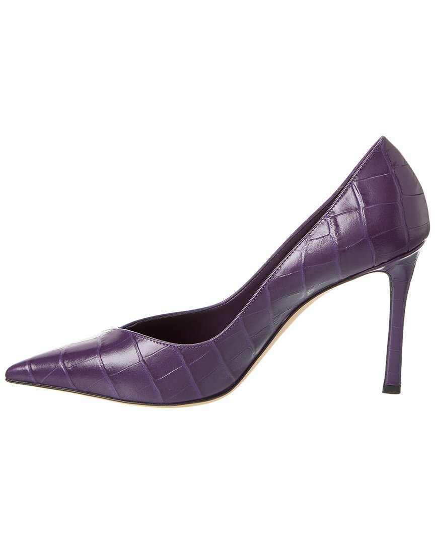 Джимми Чу Касс 95 Туфли-лодочки из кожи с тиснением под крокодила Jimmy Choo, фиолетовый — фото 2