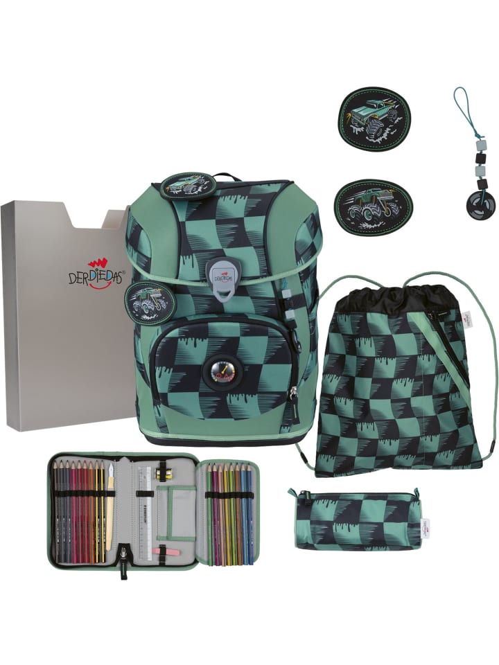 

Derdiedas 5-piece schoolbag set ErgoFlex Tiny Superflash Super Truck in green
