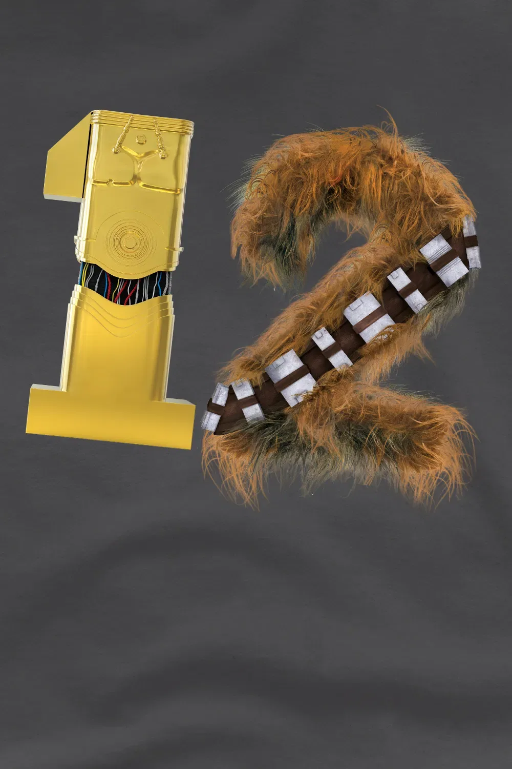 Футболка детская с C-3PO и Чубаккой Star Wars, антрацитовый — фото 2
