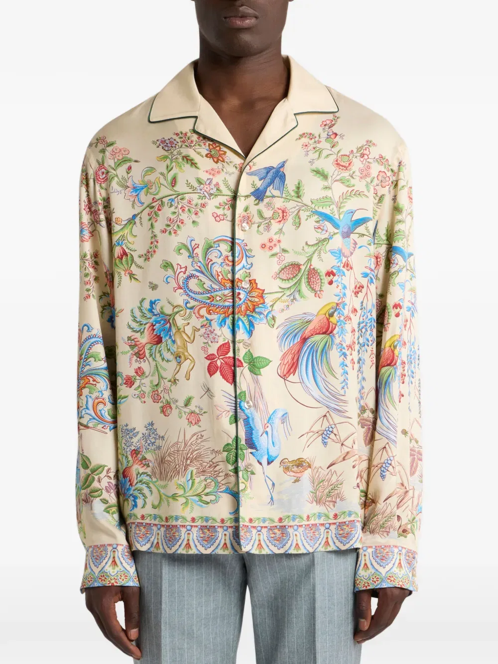 Рубашка для боулинга из саржи Etro, нейтральный — фото 2