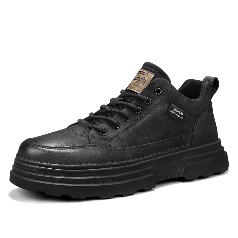 YEARCON Men's Casual Shoes Men's Low Top Ginger Yellow, Agate Black, Chestnut Brown