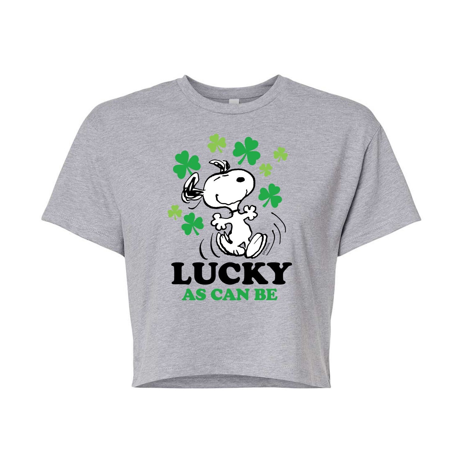

Укороченная футболка Juniors' Peanuts Lucky As Can Be Licensed Character, серый