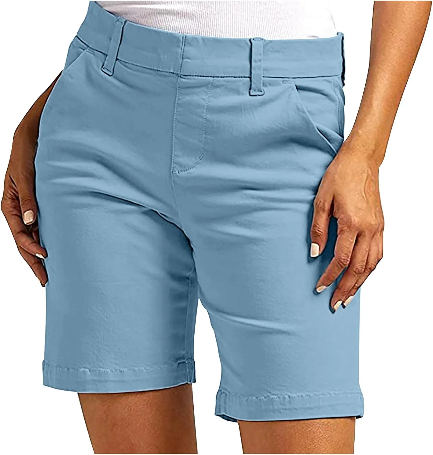 

Женские шорты Twill Solid Casual Straight Leg Smxrfitk