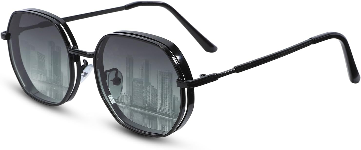 

Квадратные солнцезащитные очки для мужчин и женщин, классические круглые солнцезащитные очки с защитой от УФ-излучения UV400, модные аксессуары, металлическая/пластиковая оправа BroBlackDog, Green