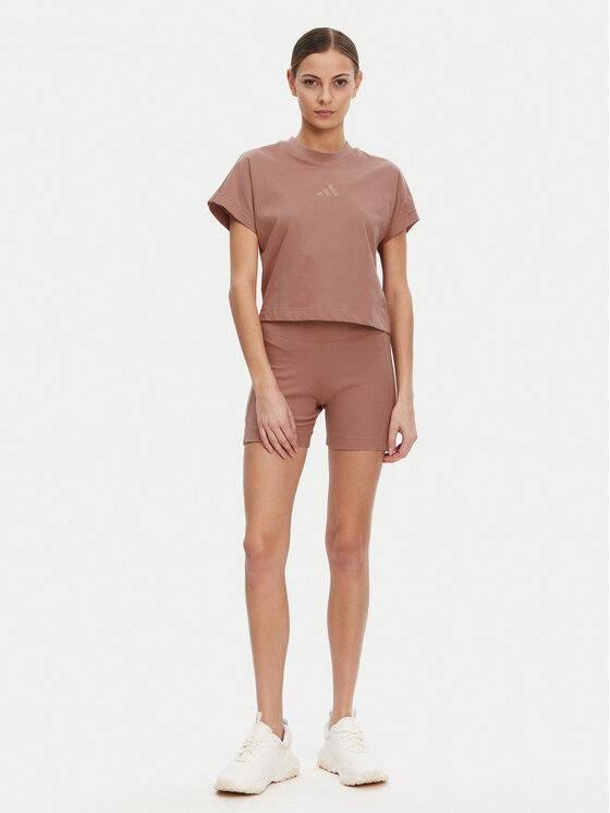 Облегающие байкерские шорты ALL SZN Rib JJ1232 Adidas, розовый — фото 2