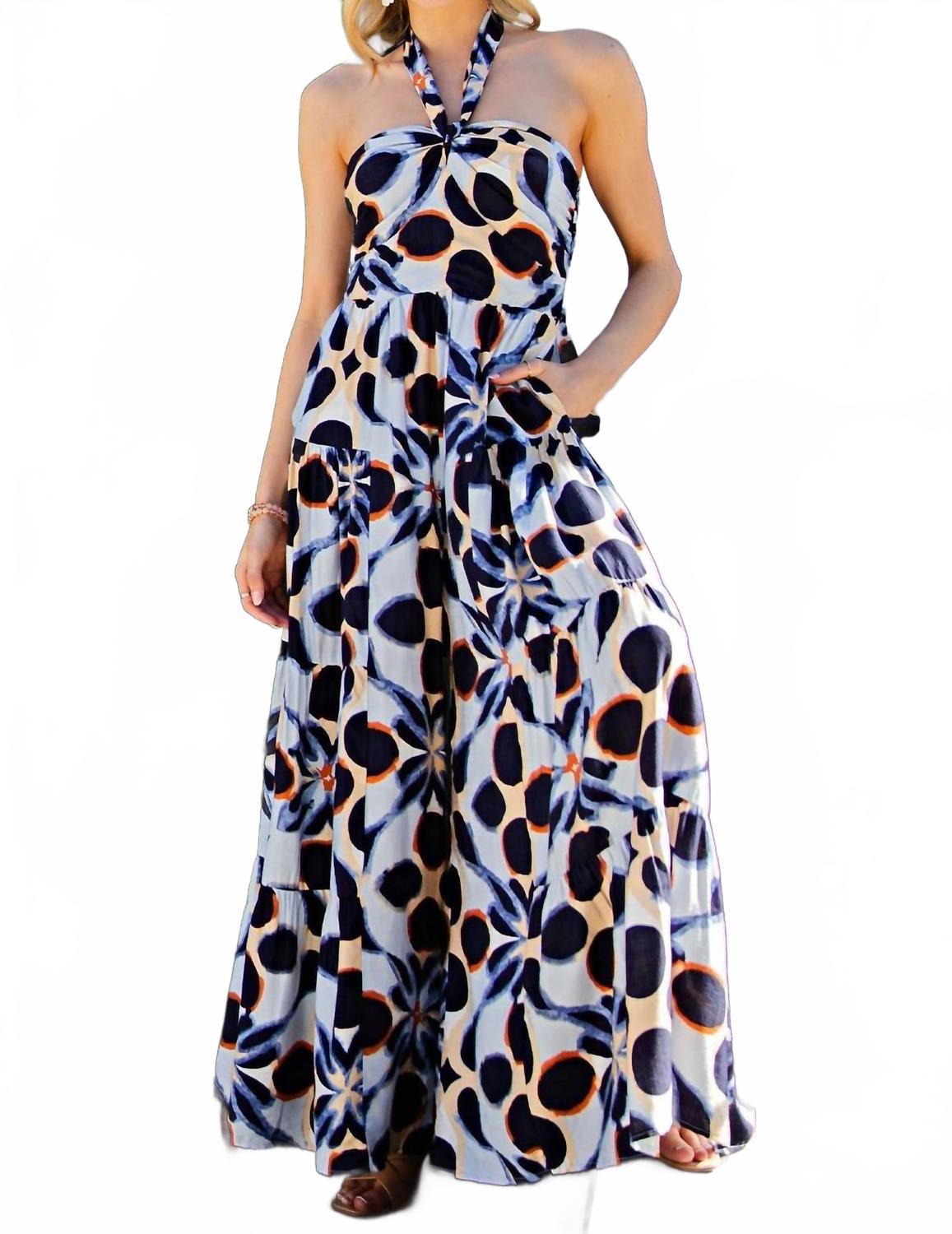 

Богемный комбинезон-халтер в белом мультиколоре Eesome