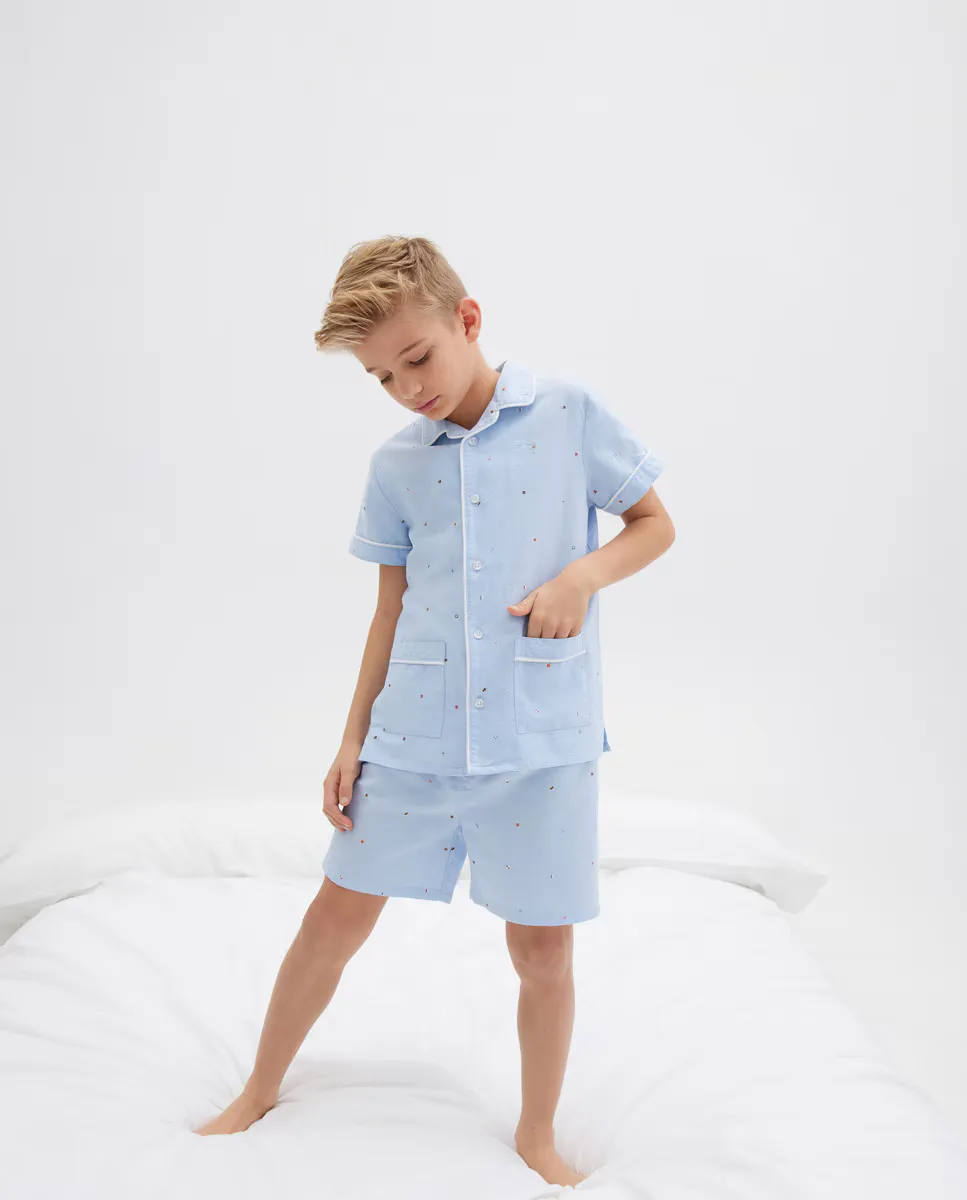 

Короткая пижама для мальчика Cotton Juice, синий