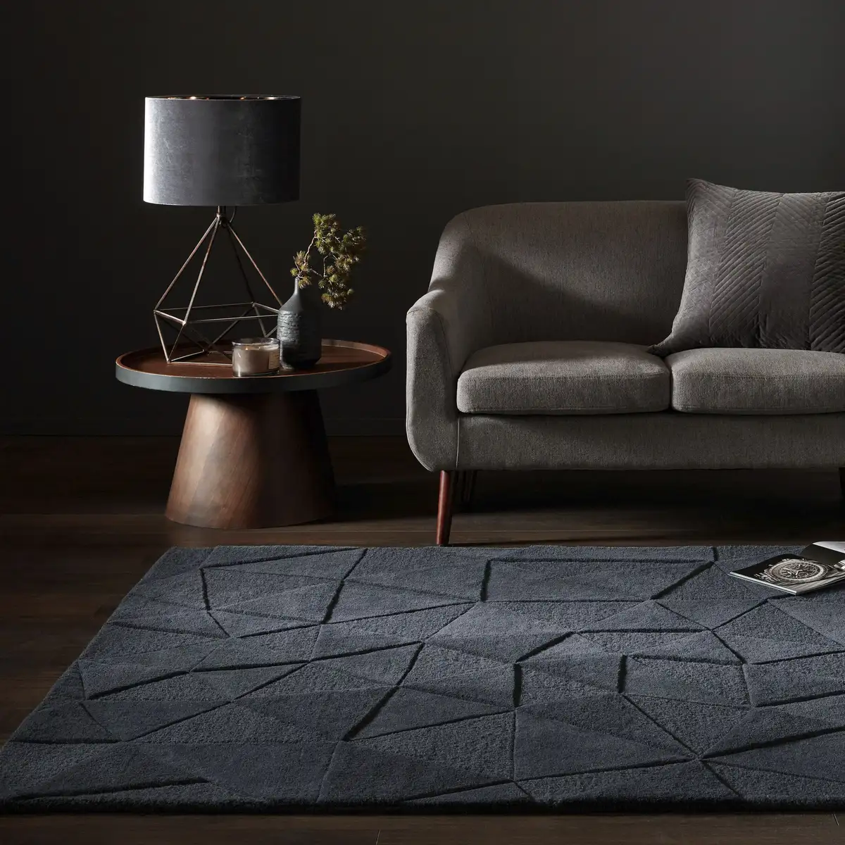 

FLAIR RUGS Шерстяной ковер, прямоугольный, эффект "высокий-низкий", ручная работа 200х290 см, цвет anthrazit