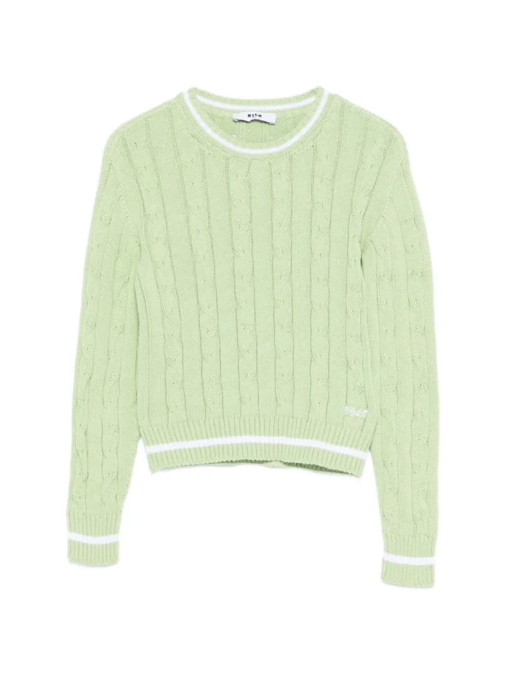 Вязаный свитер в полоску MSGM Kids, зеленый