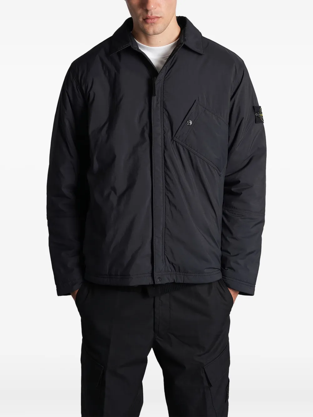 

Куртка с нашивкой-логотипом Stone Island, черный