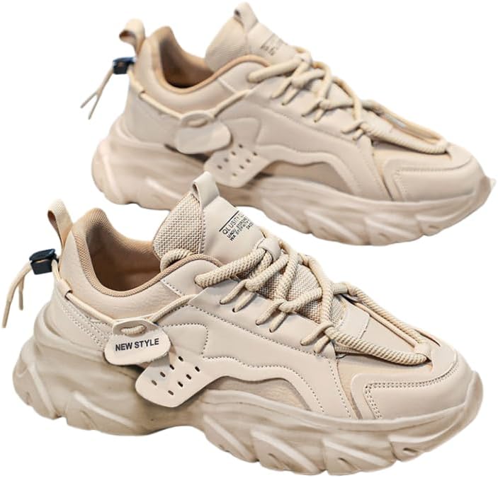 

Белые ретро кроссовки с нескользящей подошвой - мужская повседневная обувь с высокой подошвой, для молодежи, дышащий верх из ткани, беговые кроссовки Hhhchpm