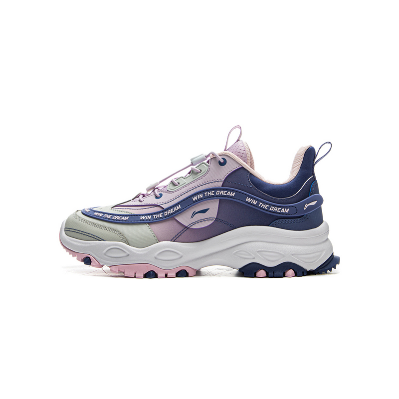 

LINING YOUNG Антискользящие и износостойкие легкие амортизирующие низкие детские повседневные кроссовки gray purple для подростков