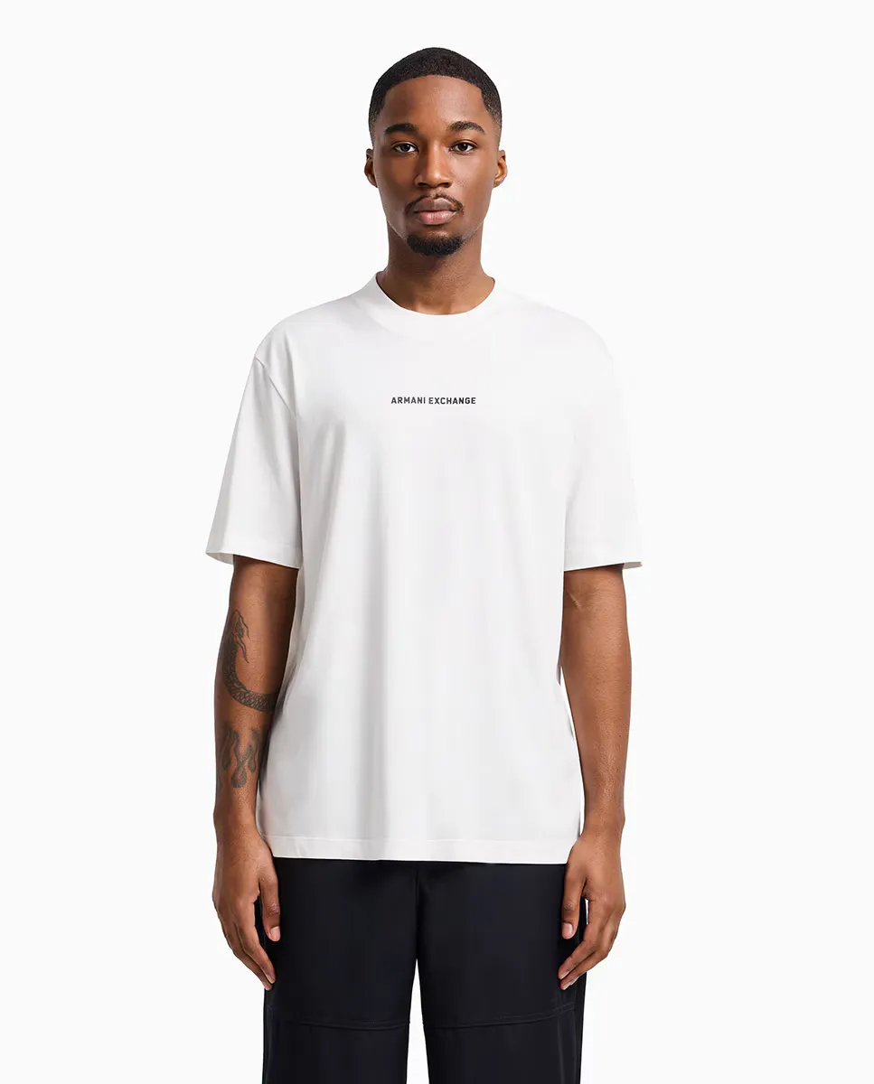 

Мужская футболка с коротким рукавом и логотипом спереди и сзади Armani Exchange, цвет Crudo