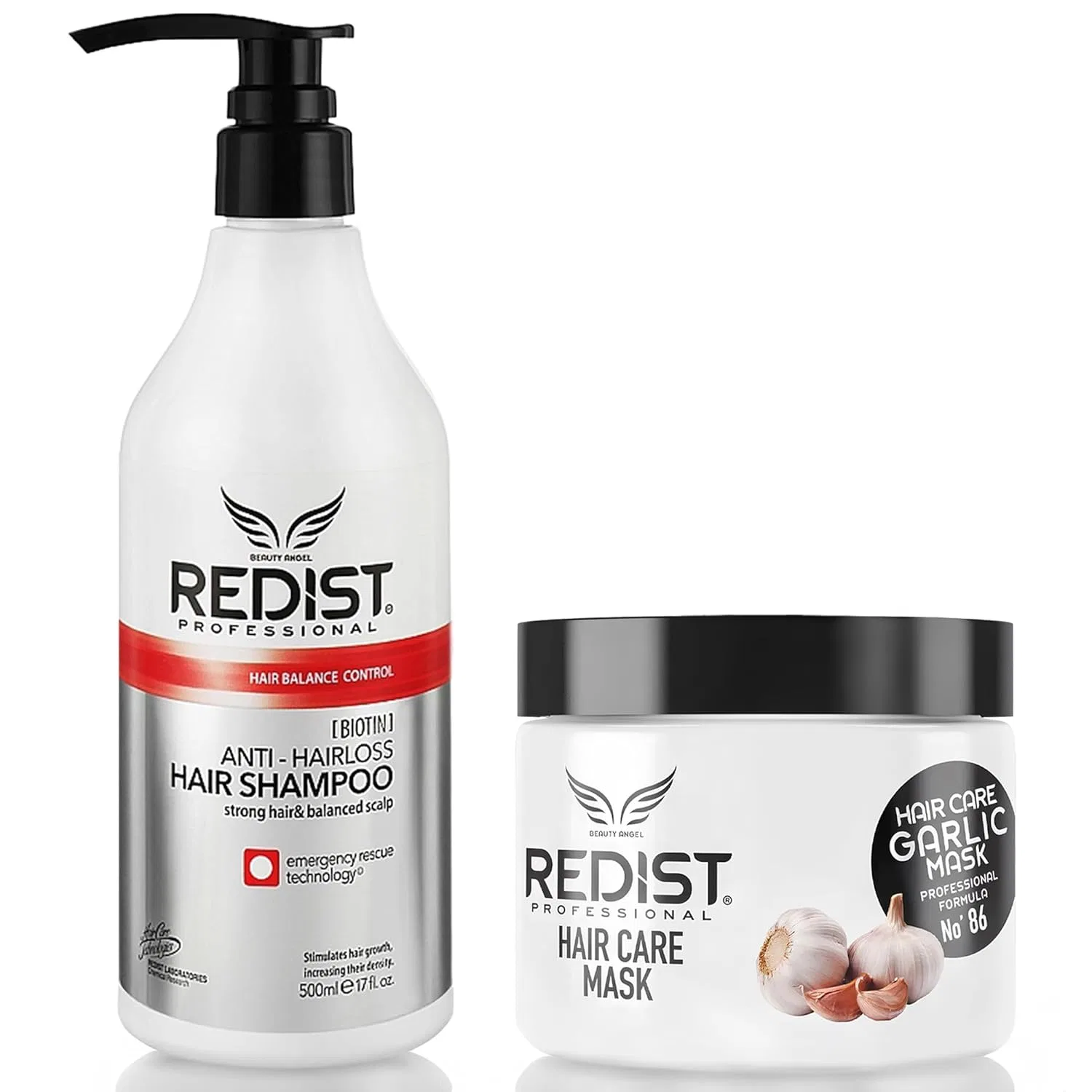 Шампунь Redist Anti Hair Loss 500 мл и маска для волос с чесноком 475 мл Redist
