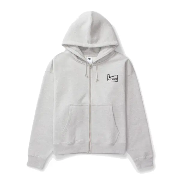 

Толстовка x stussy ss24 флисовая толстовка с полной молнией Nike, серый