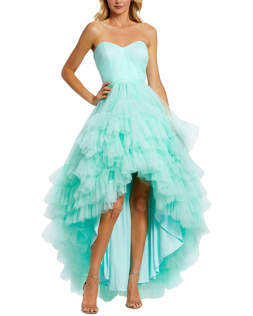 

Платье-баллон с рюшами и декольте сердце Mac Duggal, Aqua