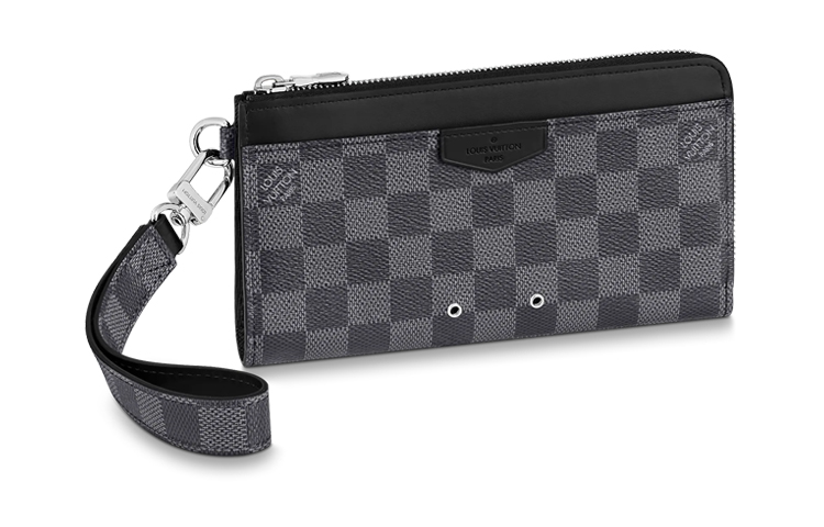 

LOUIS VUITTON Клатч-сумка Zippy Canvas, держатель для карт, обычный мужской серый