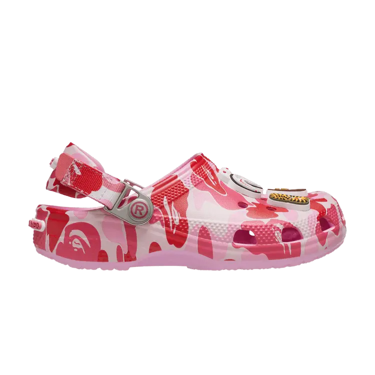 

Кроссовки BAPE x Classic Clog Kids 'ABC Camo - Pink', розовый