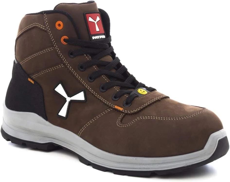 Защитные ботинки PAYPER Get Force Mid Safety Shoes Men S3 Cattle Flower, защитные, защитное, с амортизатором, шоколадного, бежевого цвета