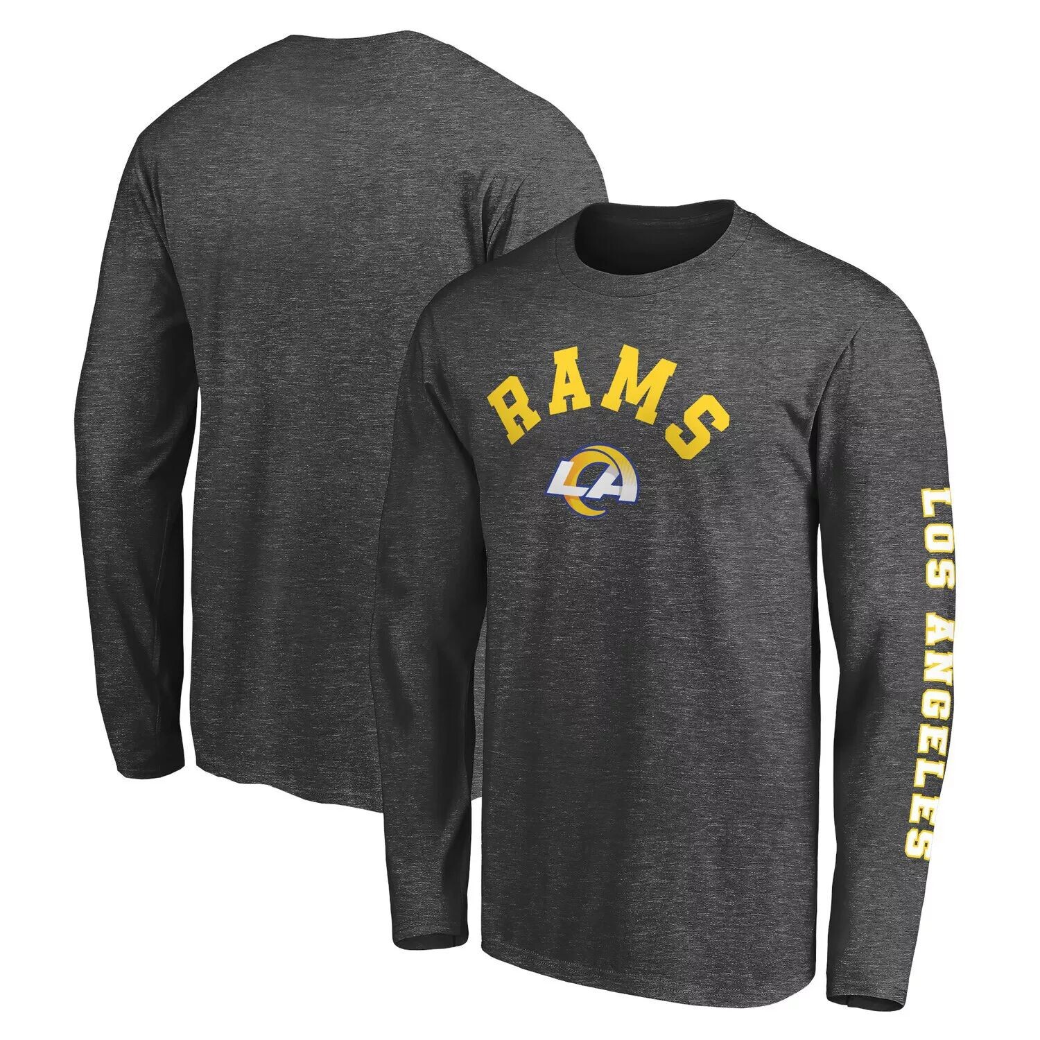

Мужская фирменная футболка с длинными рукавами и древесным углем Los Angeles Rams Big & Tall City Fanatics
