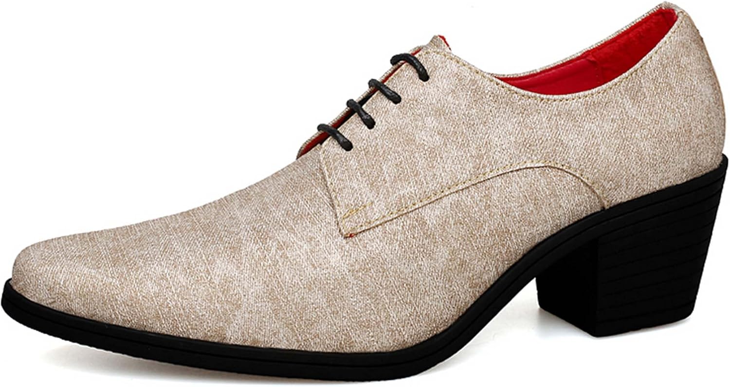 

Мужские оксфорды на массивном каблуке, модные зауженные, деловые, повседневные, формальные туфли, противоскользящие, удобные, для офиса, служебной формы, танцев, свадеб, костюмов, платьев, кожаные ботинки Generic, золотой