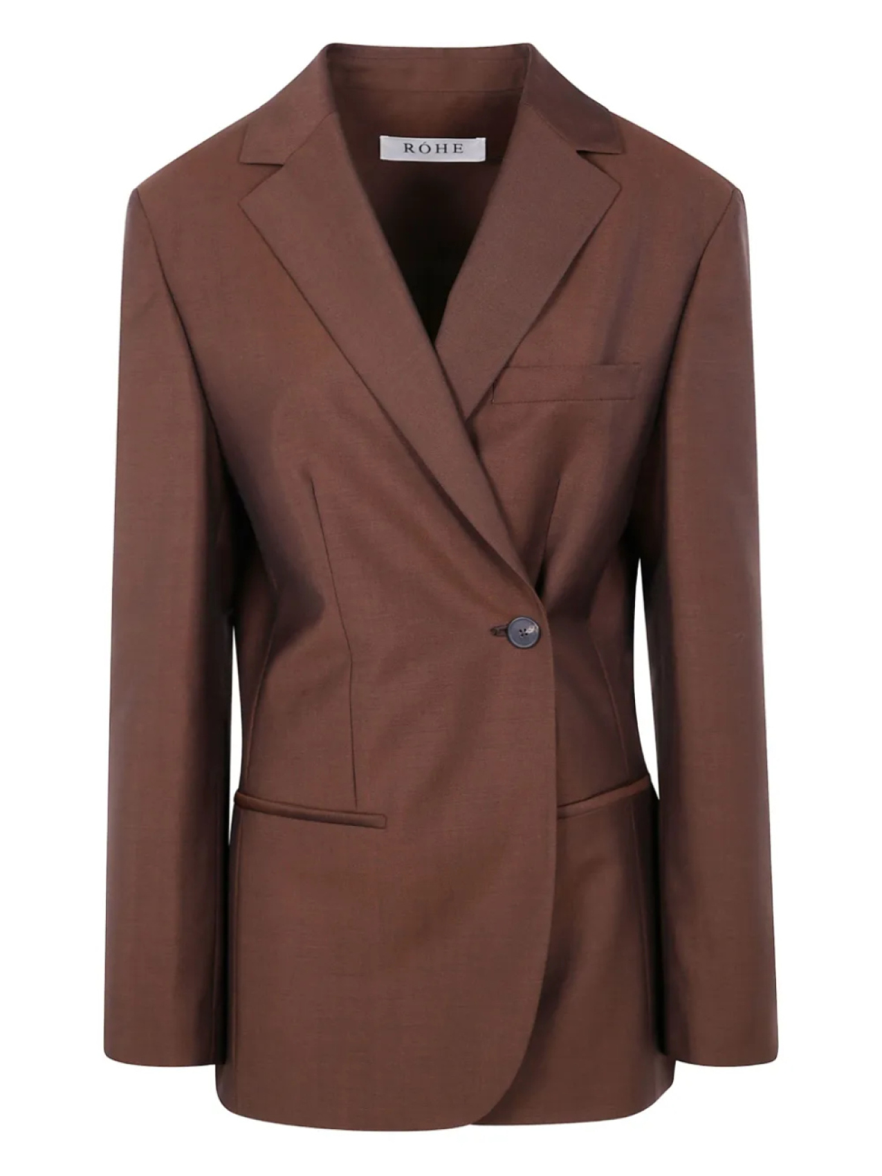 

Róhe Двухцветный блейзер из пике с перекрытием, коричневый