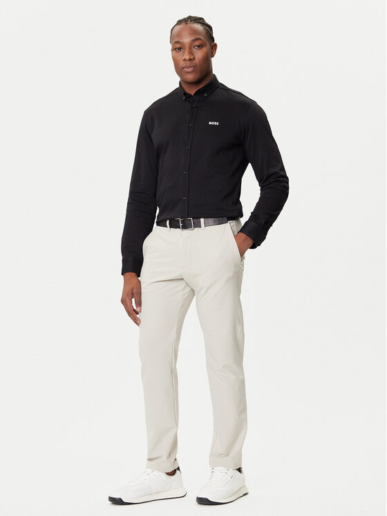 Брюки из ткани slim fit T_Commuter 50534303 Boss, бежевый — фото 2