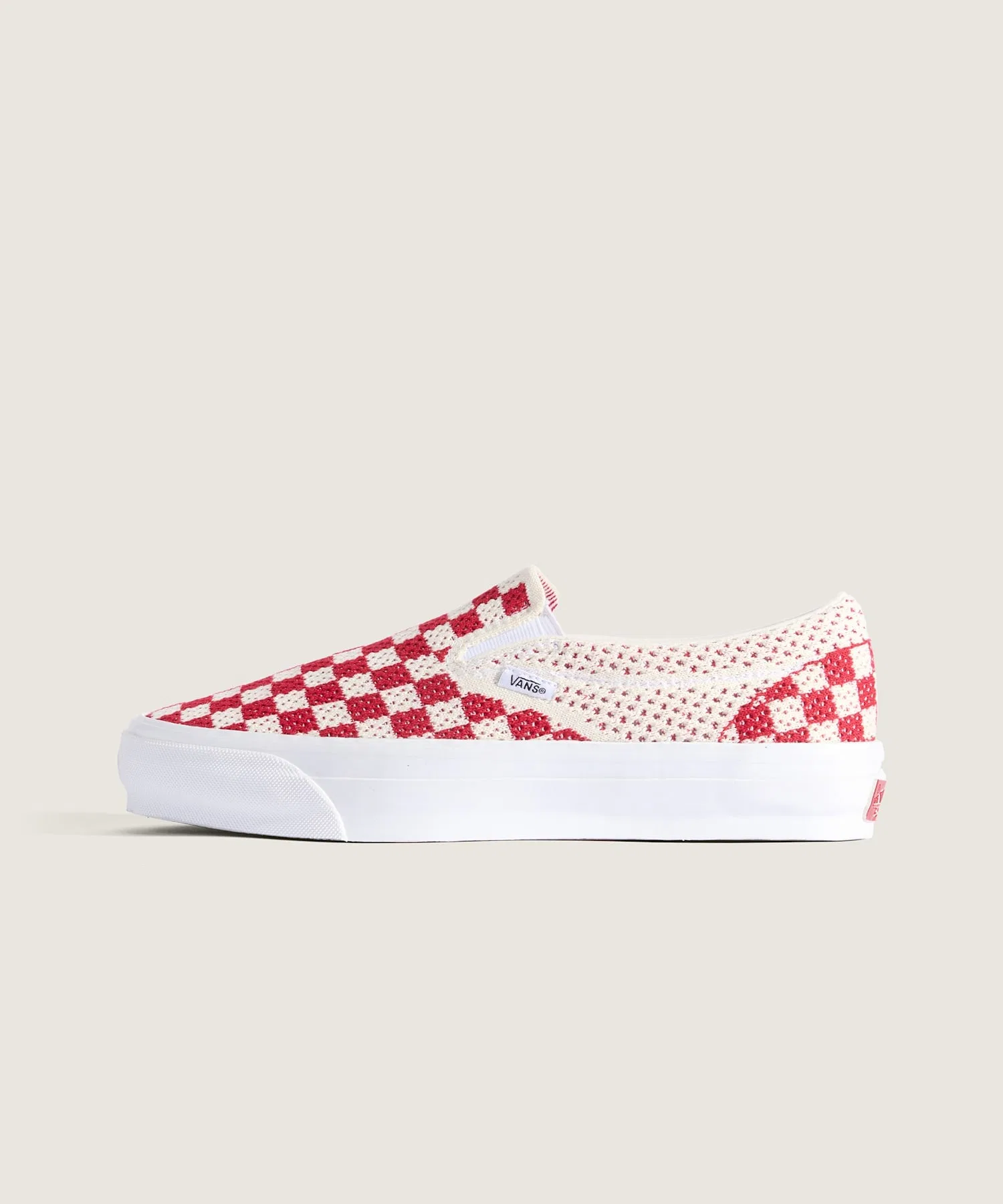Унисекс слипоны VANS PREMIUM Classic Slip-On 98 EK с клетчатым принтом красные