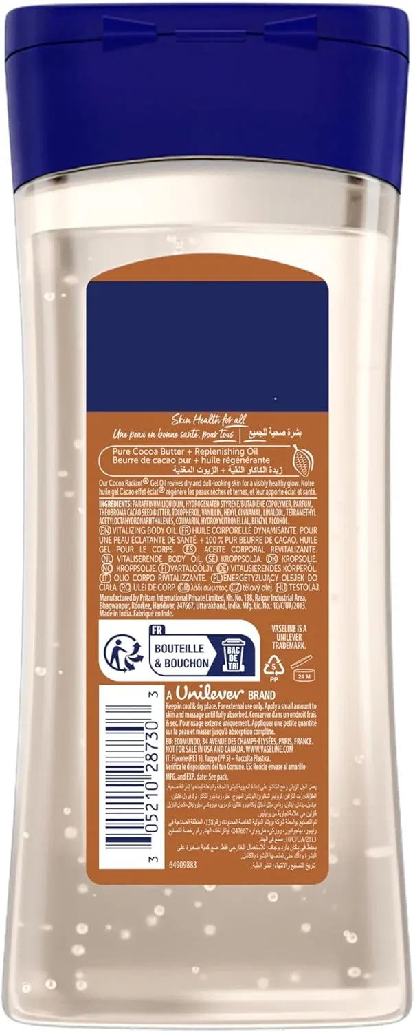 Гель-масло для тела Vaseline Intensive Care Cocoa Radiant, 200 мл — фото 2