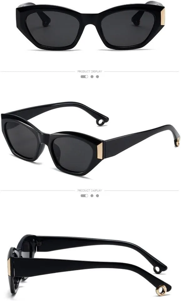 

Женские солнцезащитные очки в винтажной оправе, модные ретро-солнцезащитные очки для женщин с защитой от УФ-излучения UV400, мужские защитные очки HYYZZC, Black-black