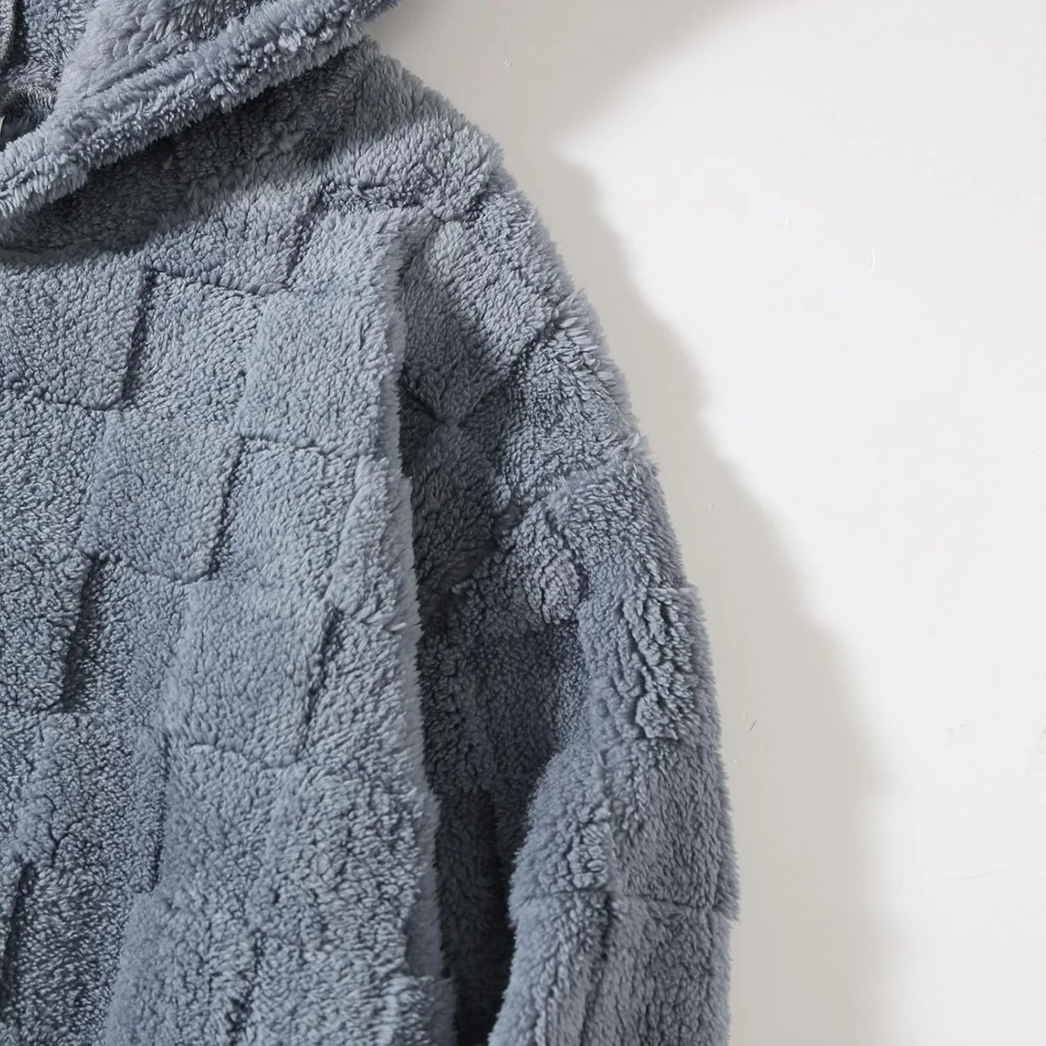 Толстовка с капюшоном Fleece Sherpa Pullover 3D Grid с карманами — фото 2