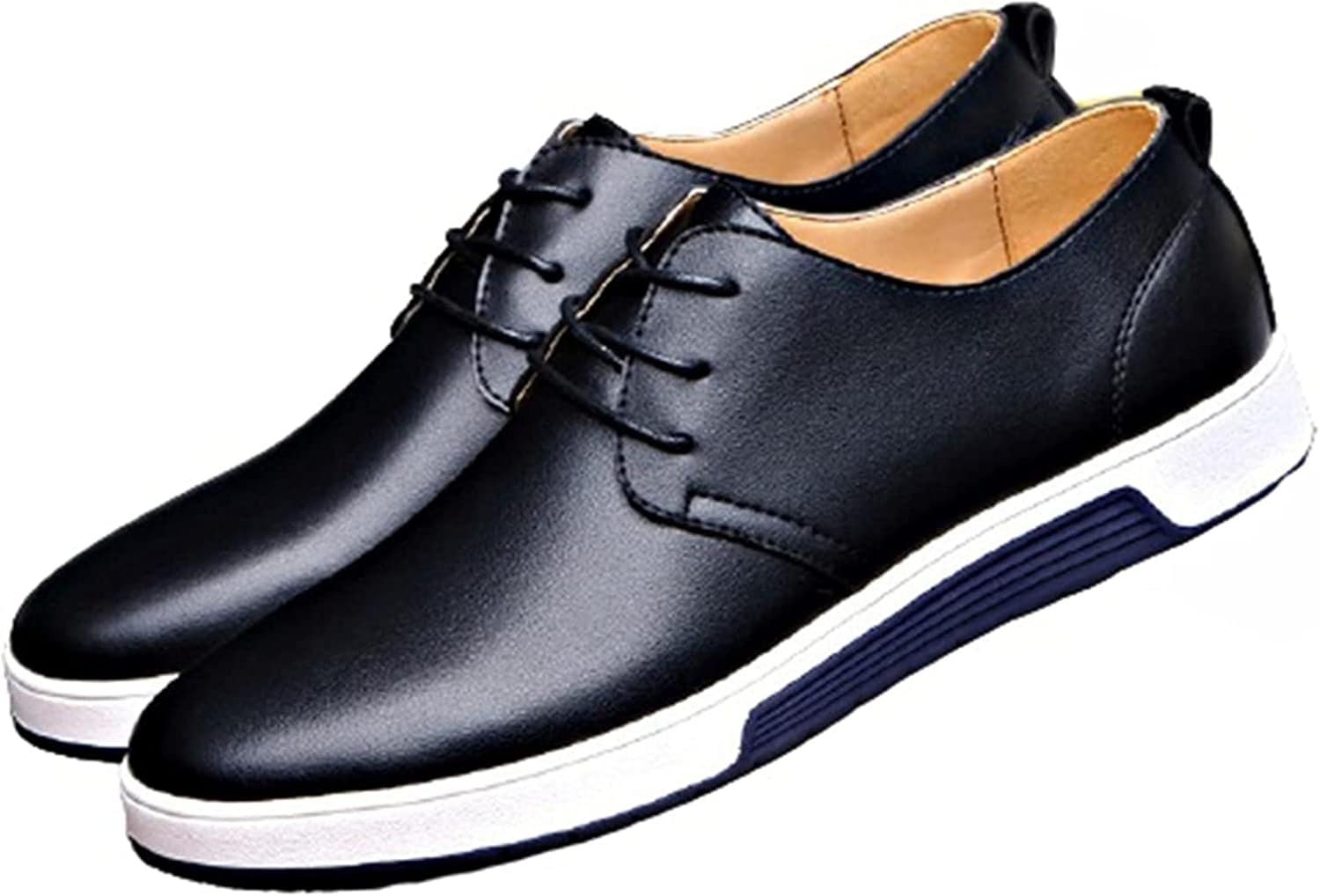 

Мужские деловые туфли Yiozoi с легким круглым носком, шнуровкой, кожаные офисные классические туфли, черный