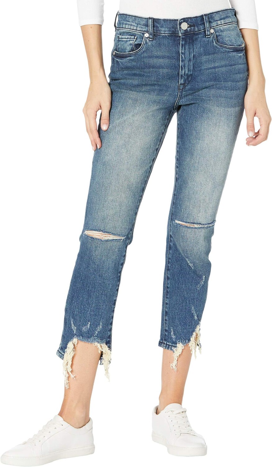 

Джинсы Blank NYC Madison High-Rise Crop Medium Wash Skinny Jeans w/ Raw Hem Detail in My Type, цвет My Type