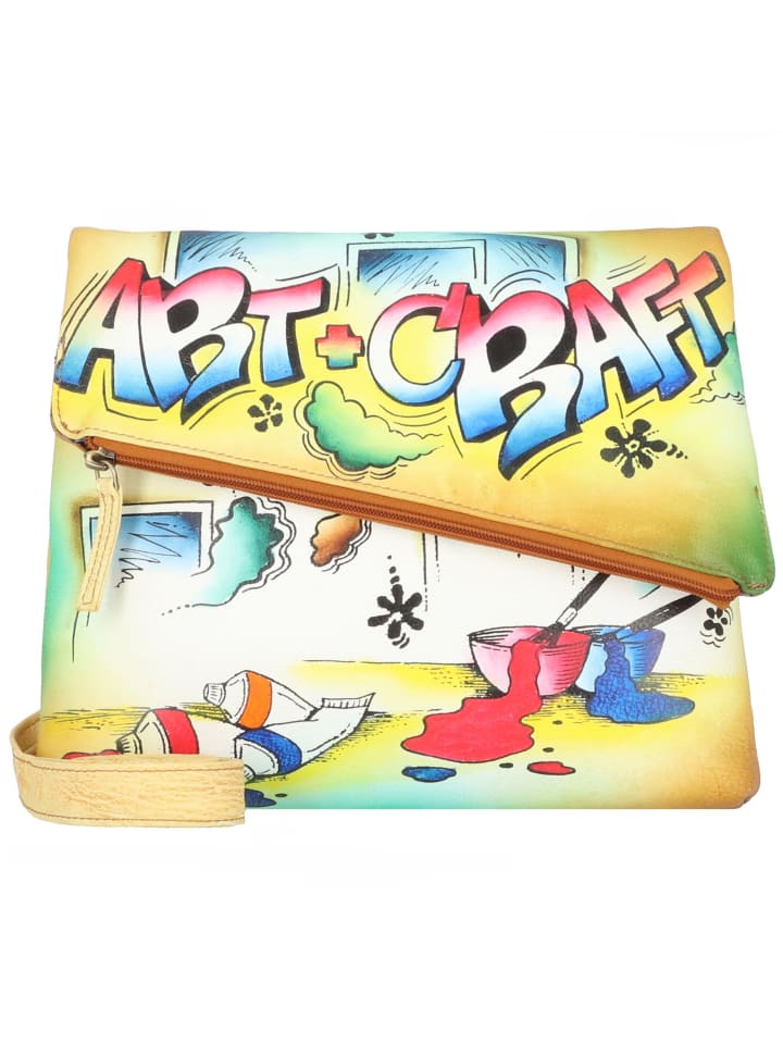 

Сумка через плечо из кожи Art+Craft, 30 см, расписана вручную Greenland Nature