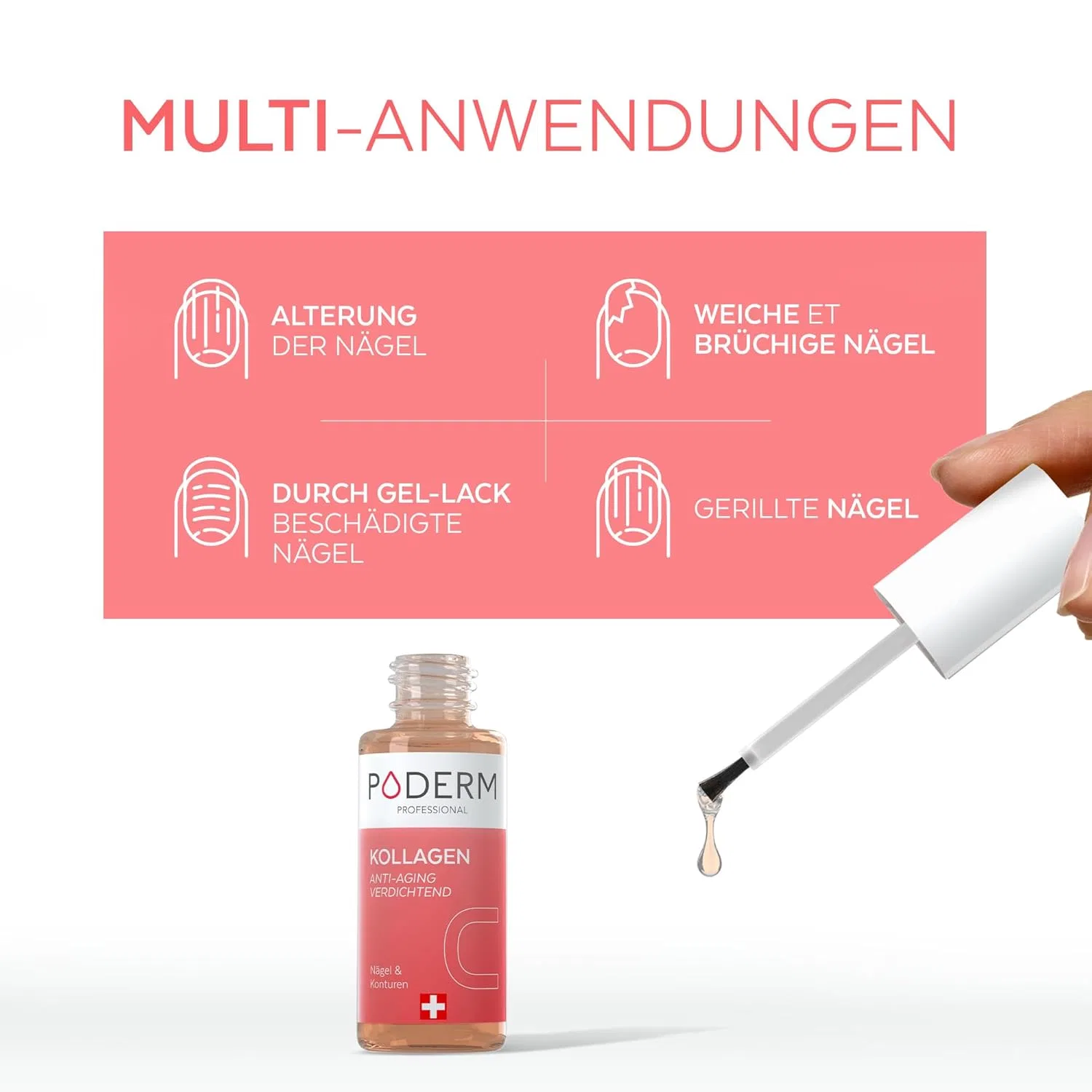 Сыворотка Poderm 5 в 1 Nail Booster с коллагеном, 6 мл Poderm — фото 4