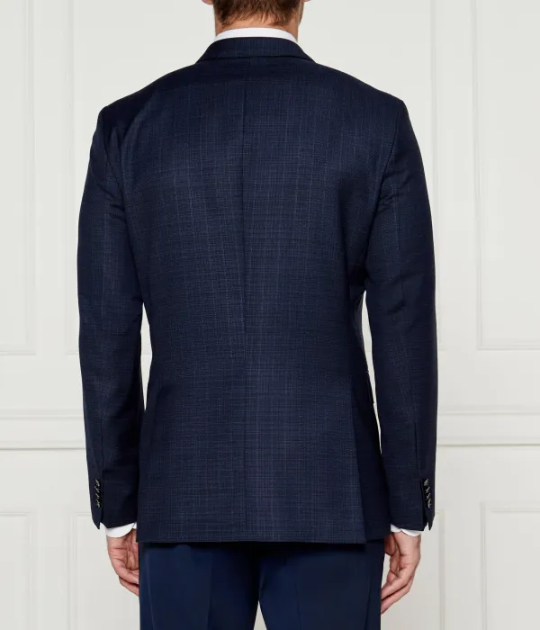 Элегантная шерстяная куртка H-Hutson Slim fit Boss, синий — фото 4