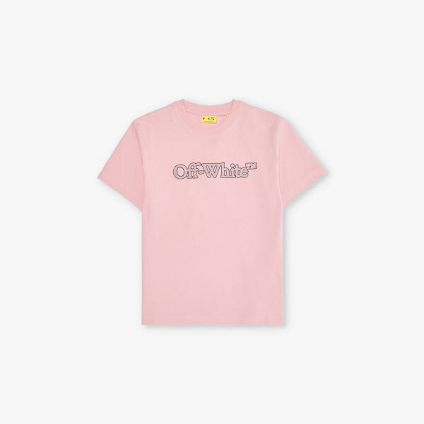 

Футболка с логотипом, украшенная блестками, в стиле «книга» Off-White C/O Virgil Abloh, розовый