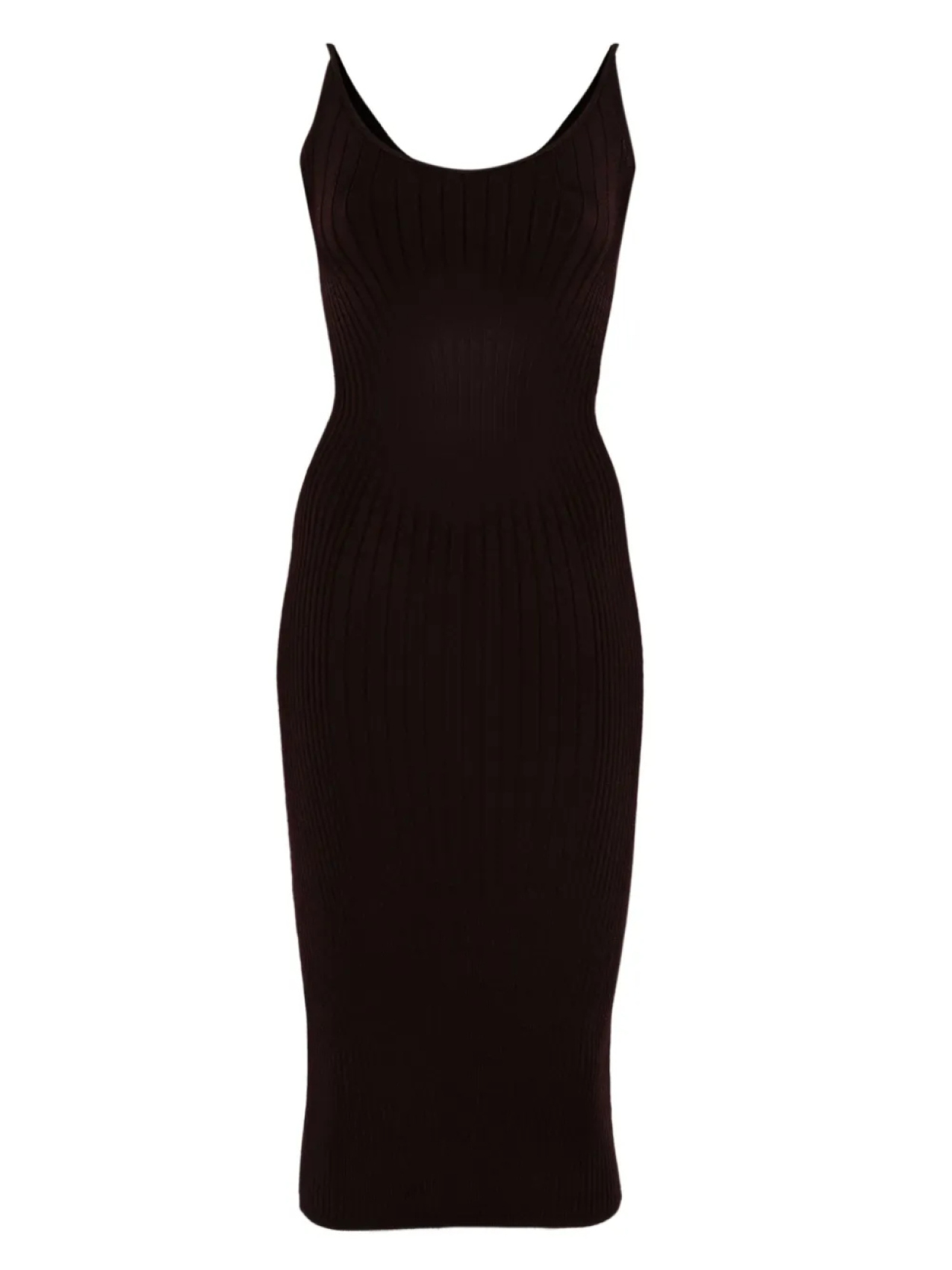 

Платье миди в рубчик от Mugler, красный