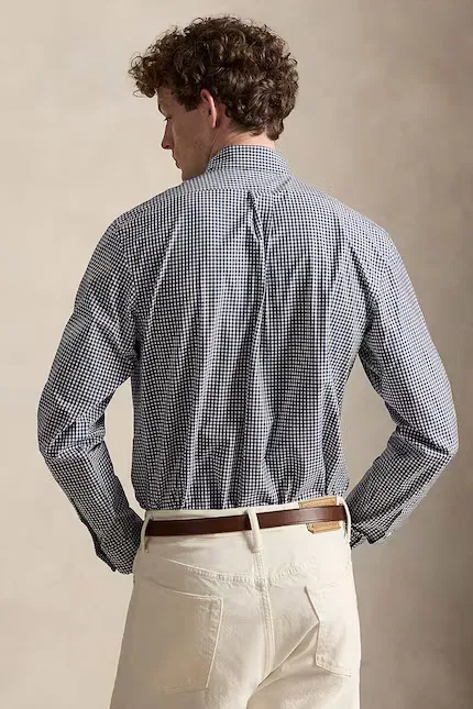 Рубашка хлопковая Slim Fit Polo Ralph Lauren, синий — фото 2
