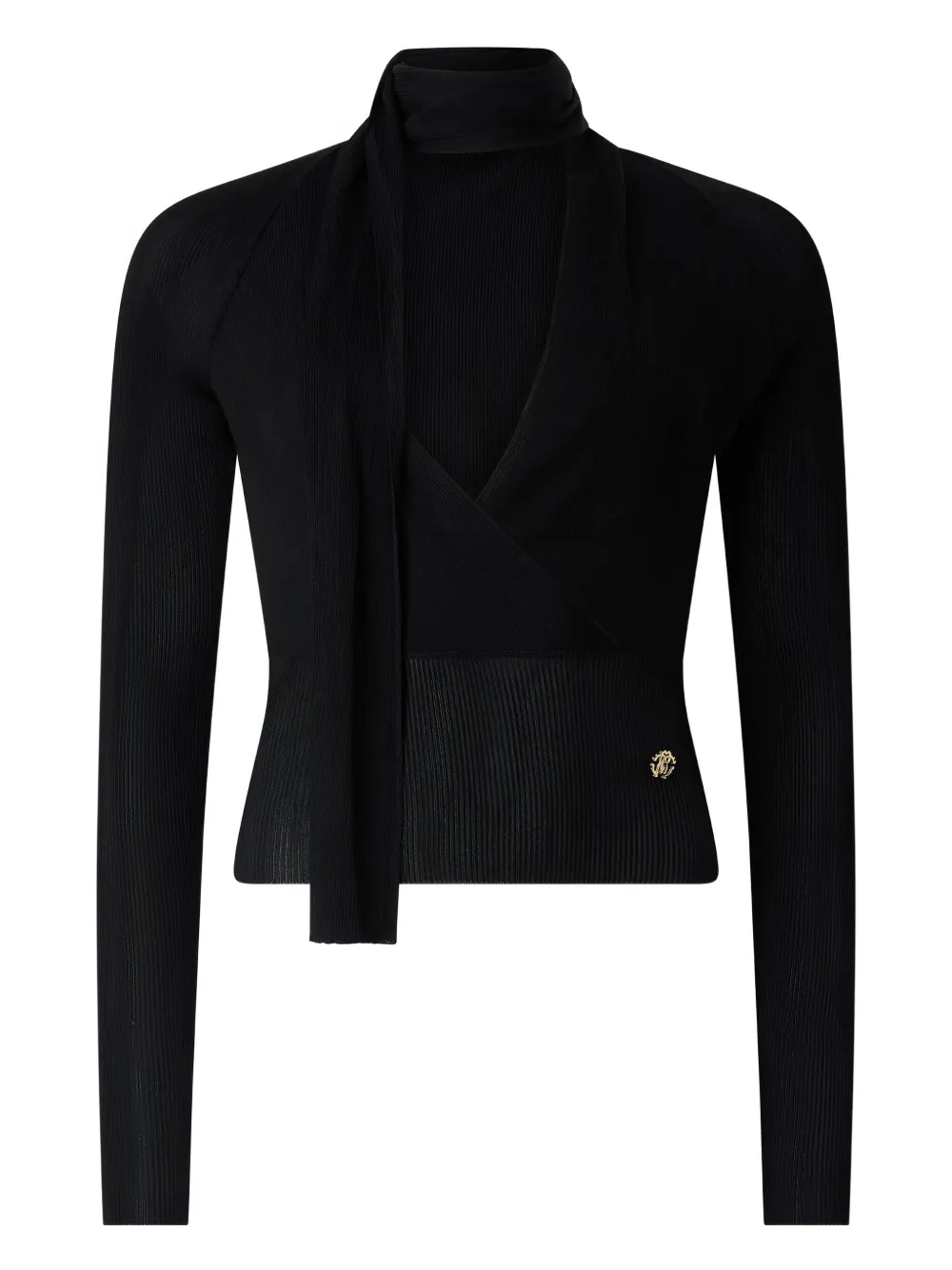 

Свитер с запахом Roberto Cavalli, черный