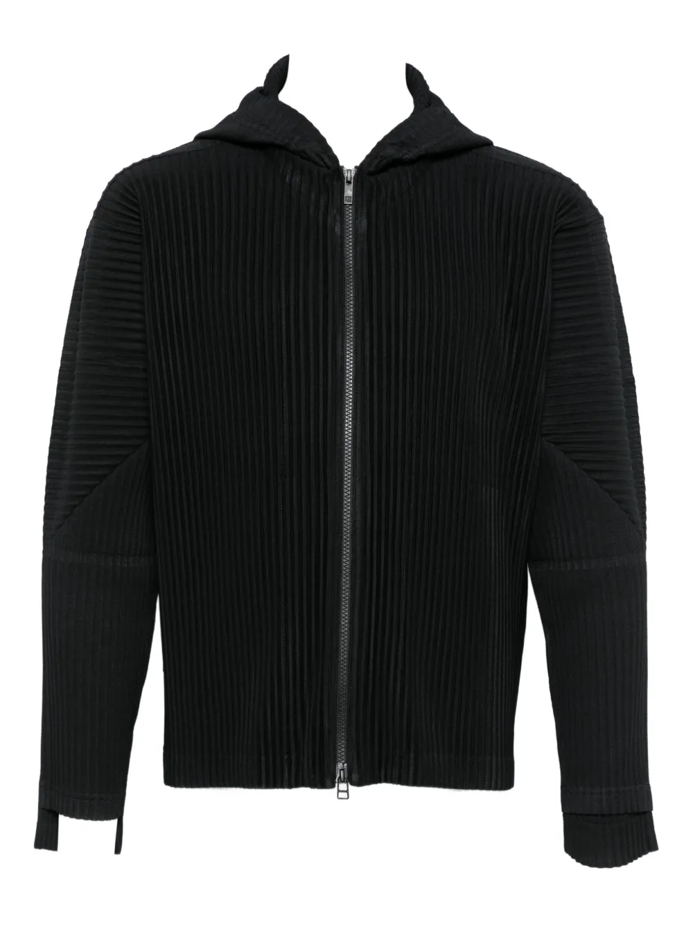 

Толстовка с капюшоном на молнии со складками Homme Plissé Issey Miyake, черный