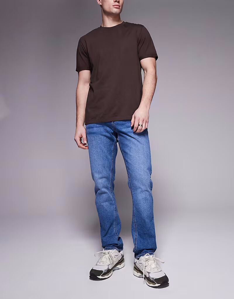 

Узкие джинсы ASOS DESIGN в выбеленном средне-синем цвете