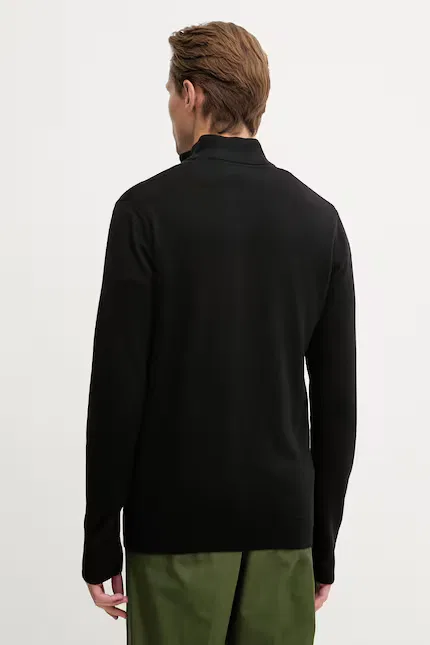 Свитер мужской полуголф на молнии Cotton 1/4 Zip Neck U.S. Polo Assn., черный — фото 3