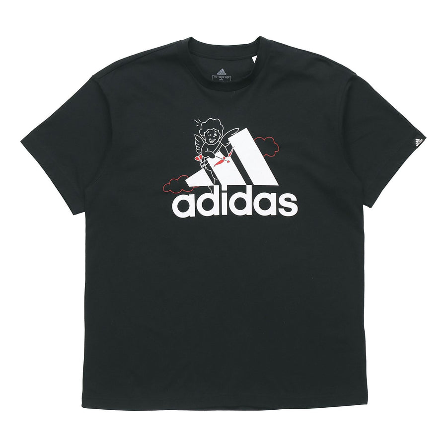 

Футболка adidas U Vday T Athleisure Casual Sports Printing Pattern Short Sleeve Couple Style Black, черный