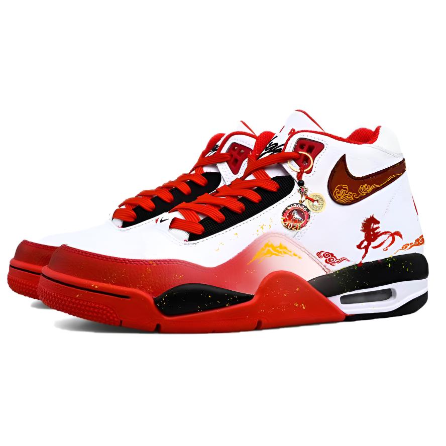 Nike Кроссовки Flight Legacy Vintage Unisex Mid top Gold/Red/White — фото 4